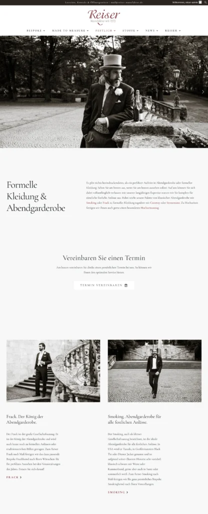 Reiser Manufaktur Screenshot Abendgarderobe