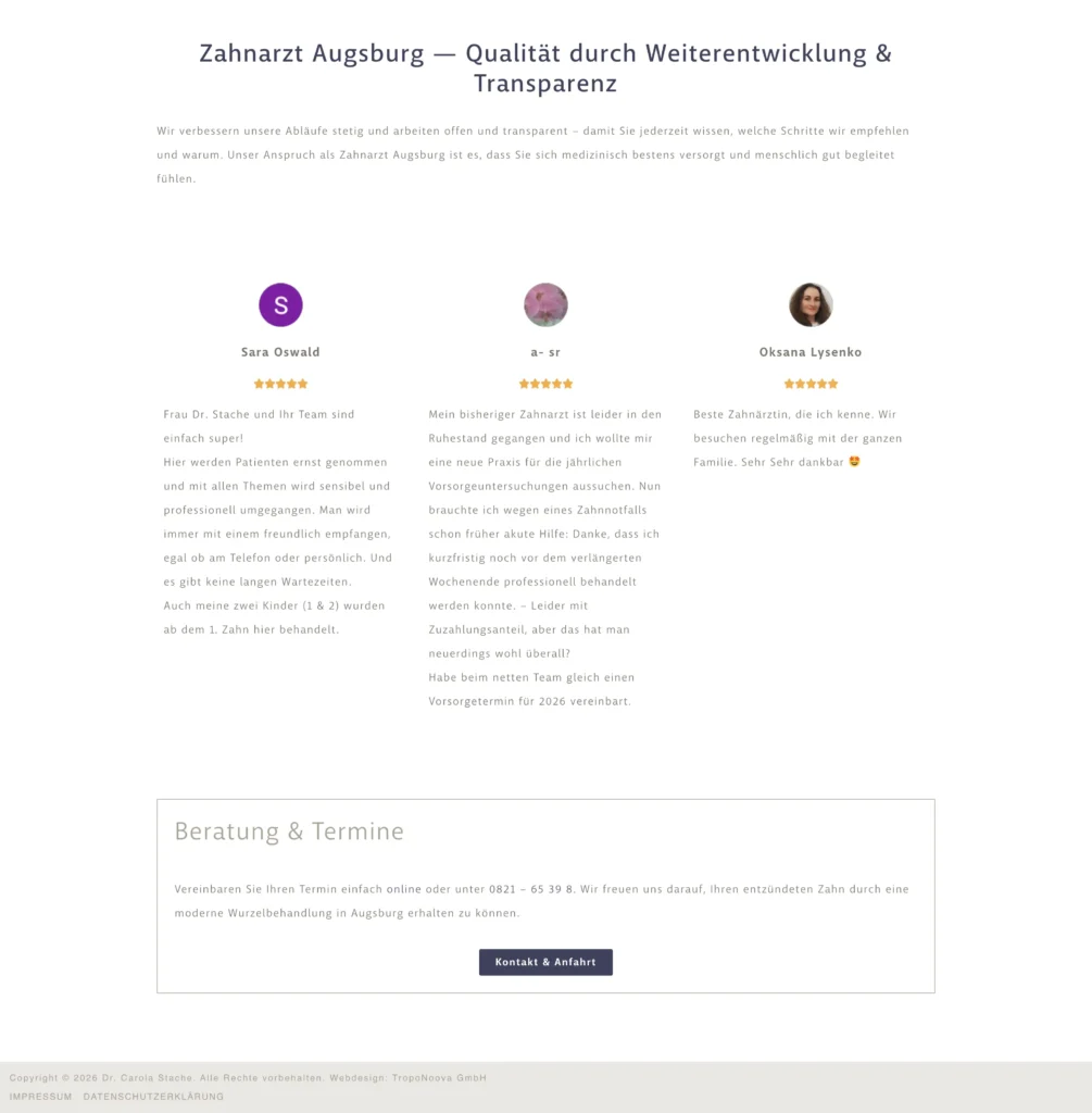Dr. Carola Stache Screenshot Hauptseite 3